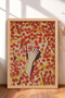 Laughing Woman between Pizza Slices Framed Painting Italy Poster Living Room Kitchen Wall Decor Itn040
