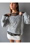 Crew Neck Lace Detailed Openwork Knitwear Sweater Aw26Kz00096 - 2