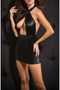 Cross-Tied Mini Zippered Leather Look Dress - 4