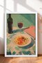 Pasta and Red Wine Table Framed Painting Italy Poster Living Room Kitchen Wall Decor Itn061