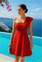 Scuba Strapless Belted Evening Dress Mini Fabric Stretchy Dress - 3