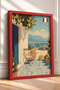 Lemon Tree Blue Door Terrace Framed Painting Italy Poster Living Room Kitchen Wall Decor Itn055 - 2
