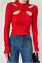 Sandy Long Sleeve Stand Collar Blouse - 3