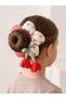 Girl's Fluffy Flower Design Elastic Buckle - 3