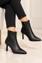 2743 Genuine Leather Zippered Pointed Toe Boots