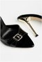 Women's Round Toe Pointed Patent Leather Buckle Heeled Comfort Slippers - 3