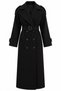 Black Epaulet Belted Coat - 2Y44188