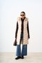 Women's Hooded Sleeveless Inflatable Vest Beige