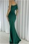 Scuba One-Shoulder Fabric Slit Stretchy Dress - 2