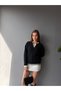 Crew Neck Button Detailed Contrast Ribbed Knitwear Sweater Aw26Kz00095 - 2