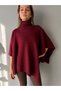 Turtleneck Asymmetrical Cut Knitwear Poncho Aw26Kz00094 - 5