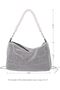 Rhinestone Clutch, Silver Chain Wedding Bag - 7