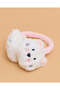 Girls Pink And White Textured Earmuff - 3