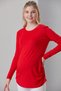 0362-Viscose Bellows Plain Maternity Long Sleeve T-Shirt - 4