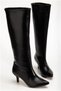 Women's Balanced Long Wrinkled Patent Leather Durable Boots - 4