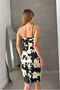 Scuba Mini Fabric Collar Slit Flexible Dress - 3