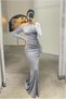Velvet Evening Dress Asymmetrical Maxi Fabric Collar Dress - 3