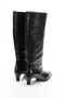 Women's Short Heeled Pointed Toe Skin Above Knee Boots - 3