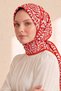 Ethnic Ocean Pattern Orange-Cream Soft Foulard Scarf 90X90 cm - 3