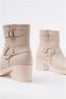 Women's Comfort Boots with Accessories, Buckle Protection, Thick Heels, and Zipper - 5