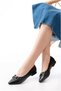 Women's Lightweight Walking Comfortable Ballerinas with Balanced Buckle and Stone Detail - 3