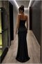 Satin Evening Dress Fabric Collar Strap Slit Dress - 2