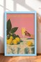 Limone Di Sorrento Lemon Trees and Goblet Framed Painting Italy Poster Living Room Kitchen Wall Decor Itn057
