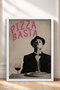 Pizza Basta Written Spaghetti Eating Man Framed Painting Italy Poster Wall Decor Itn038 - 3
