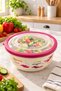 2.6 Liter Round Plastic Microwave Safe Storage Container with Air-Tight Lid - 3