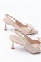 Women's Patent Leather Elegant Open-Back Comfortable Heeled Shoes with Bow - 5