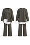 Luna Pants Suit with Shirt Detail Inside 920 Khaki - 4