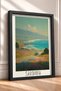 Sardinia Coast Road and Classic Car Framed Art Print Italy Poster Living Room Kitchen Wall Decor Itn043 - 2