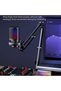 ميكروفون ألعاب RGB للكمبيوتر، ميكروفون USB مع ذراع قابل للتعديل، أسود - 7
