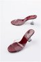 Women's Round Toe Strappy Patent Leather Heeled Comfort Slippers - 3