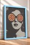 Retro Woman with Pizza Glasses Portrait Framed Painting Italy Poster Living Room Kitchen Wall Decor Itn039 - 2