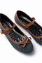 Women's Linen Laci Daily Buckle Helmet Ballerinas - 4