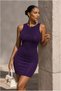 Glitter Evening Dress Mini Fabric Collar Bicycle Dress - 2