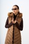 Women's Hooded Sleeveless Inflatable Vest Tan - 3
