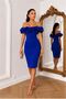 Kayık Abiye Flounce Collar Dress