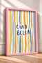 Ciao Bella Written Colorful Lines Framed Painting Italy Poster Living Room Kitchen Wall Decor Itn033 - 2