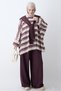 Striped Shoulder Scarf Plum Set