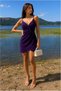 Double-Breasted Mini Draped Collar Strap Dress - 4