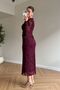Sim Embroidered Tulle Sleeves Draped Evening Dress - 2