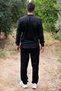Cotton Linen Hakim Collar Shirt - Black - 4