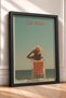 Che Bello Woman Framed Painting Facing the Sea on a Sunbed Italy Poster Wall Decor Itn058 - 2