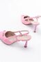 Women's Patent Leather Night Open Back Comfortable Heeled Shoes with Bow - 5