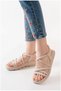 Women's Open Wedge Heeled Sandals with Elastic Straps - 4