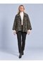 Women's Khaki Camouflage Patterned Single-Pocket Asymmetrical Jacket - 7