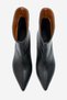 Women's Enzo Black Faux Leather Pull-On Boots Thin Heeled Boots - 2