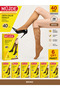 40 Den Medium Thick Knee Socks – Pack of 6-Black - 3